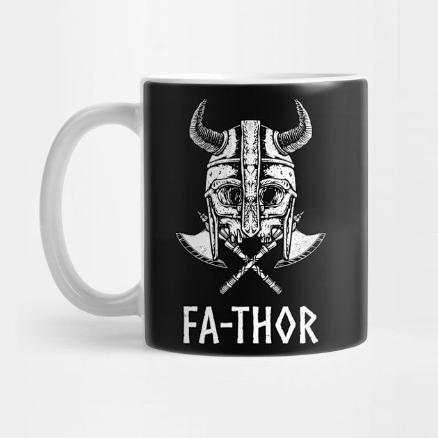 Fa-Thor Nordic Viking Skull Father Papa Dad by Foxxy Merch